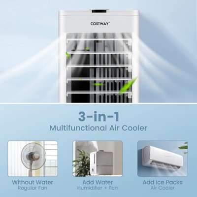 White Portable Evaporative Air Cooler with Remote Control