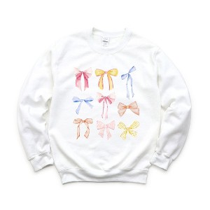 Simply Sage Market Women's Graphic Sweatshirt Coquette Bow Chart - 1 of 3