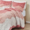 Sapphtopaz Shaggy Faux Fur Comforter Set, Tonal Wave Striped Ombre Bedding Set with Microfiber Reverse (Includes Comforter & Shams) - 4 of 4