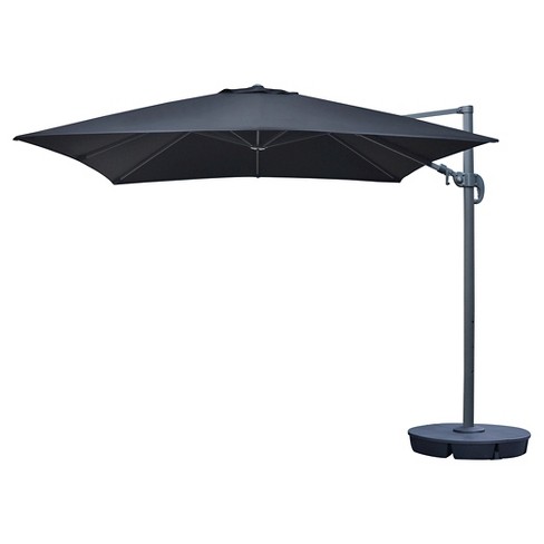 Island Umbrella Santorini Ii 10 Square Cantilever Umbrella In Black Sunbrella Target