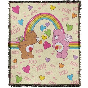 Care Bears Xoxo Care Bears Blanket 50"x60" Woven Tapestry - 1 of 4