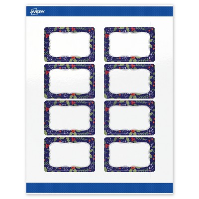Avery Labels, 2" x 3", Silver-Navy, Glossy, 80 total