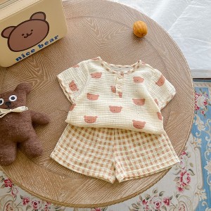 MyKids-Usa Baby Print Pattern T-Shirt Combo Shorts In Summer Sets - 1 of 4