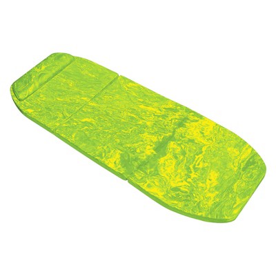 Airhead Sun Comfort Foam Swimming Pool Water Beach Lake Float Lounge Seat Mat Pad, Lime Green Swirl