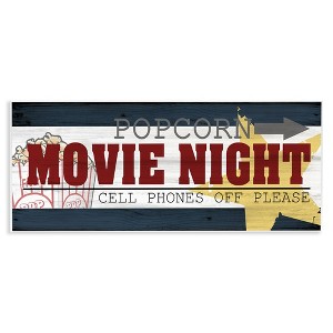 Stupell Industries Movie Night Vintage Sign Wall Plaque Art - 1 of 4