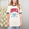 Simply Sage Market Women's America Land Of The Liberty Eagle Short Sleeve Ringer Tee - 2 of 3