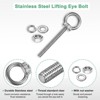 Unique Bargains Stainless Steel Durable Rust-Resistant Eyebolts with Nuts Washers Male Screw for Fastening 10 Pcs - 2 of 4