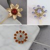Anna-Kaci Vintage 3Pcs Long Stick Hat Pins Crystal Flower Butterfly and Pearl Details for Classic Hat Lapel and Scarf Accessorizing - 3pcs Daisy - 3 of 4