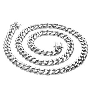 Cuban Link Chain Necklace Gold Stainless Steel Hip Hop Men Women Ginger Lyne Collection - 1 of 4