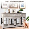 58" Wooden Dog Crate Furniture - TV Stand w/Storage Drawers, 4-Door Kennel & Removable Divider for Large Breeds - 2 of 4