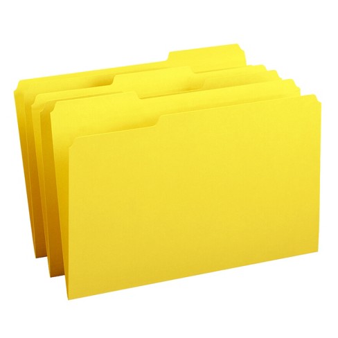 Smead File Folder, 1/3-cut Tab, Legal Size, Yellow, 100 Per Box (17943 ...