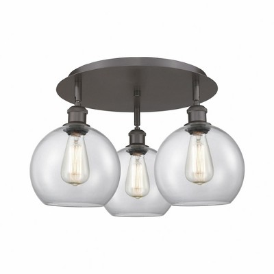 Athens - 3 Light Flush Mount In Industrial Style-10.5 Inches Tall and 19.75 Inches Wide