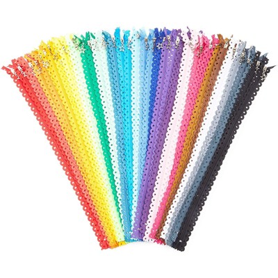 Bright Creations 50 Pieces #3 Lace Coil Zipper for Sewing Repair Kit Replacement, 16 inch, 25 Colors