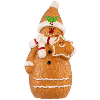 Northlight 7.5" Frosted Gingerbread Snowman with Star Cookie Christmas Figurine