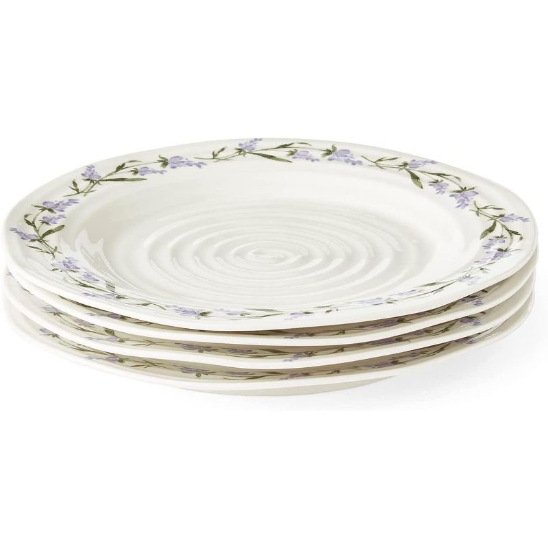 Portmeirion Sophie Conran Lavandula 11-Inch Porcelain Dinner Plates, Set of 4, Lavender Sprig Border Design, Microwave and Dishwasher Safe, 4 of 8