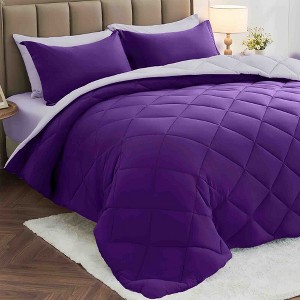 BAGOKIE 5/7 Pieces Reversible Bed in a Bag Comforter Set for All Season - 1 of 4