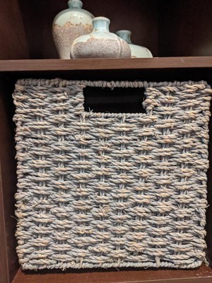 Mdesign Seagrass Woven Cube Bin Basket Organizer, Handles, 6 Pack -  Natural/tan : Target