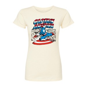Women's - Marvel - Captain America Burst Fitted Graphic T-Shirt - 1 of 2
