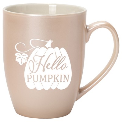 Elanze Designs Hello Pumpkin Precious Pearl 10 ounce New Bone China Coffee Cup Mug
