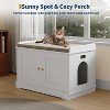 31.5" Barn Door Cat Litter Enclosure, Hidden End Table w/Dog Proof Design, Fits Large Litter Boxes - 2 of 4