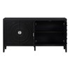 YOOCOZZ MDF Retro Sideboard with Circular Groove Design door and Round Metal Door Handle - 3 of 4