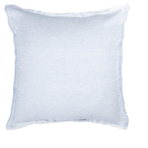 Blue 20x20 Square Laundered Linen Decorative Throw Pillow Cover