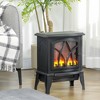 HOMCOM Electric Fireplace Heater, Fireplace Stove with Realistic LED Flames and Logs and Overheating Protection, 750W/1500W, Black - 3 of 4