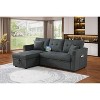 TIRAMISUBEST 82" Sectional Sleeper Sofa with Pull-Out Bed, Chaise Storage, and Reversible L-Shape Design, Comfortable 3-Seat Couch for Apartment - 3 of 4