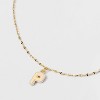 14K Gold Dipped Enamel "P" Initial Pendant Necklace - A New Day™ Gold/White - 4 of 4