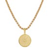 Steeltime stainless steel Our Father english prayer round pendant. Color Options: Silver, Gold, Rose Gold, Multi - 2 of 4