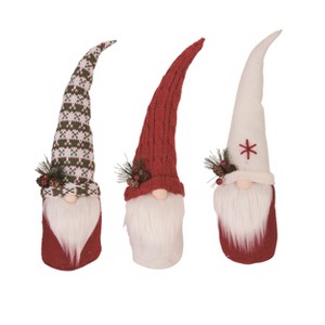 Transpac Large Foam/Fabric Gnome w/Greenery Set of 3 Christmas Home Decorations - 1 of 1