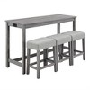 DOMETOUR Bar Table Set with Power Outlet, 4 Piece Industrial Dining Table and Chairs for Living Room, Dining Room, Game Room - 2 of 4