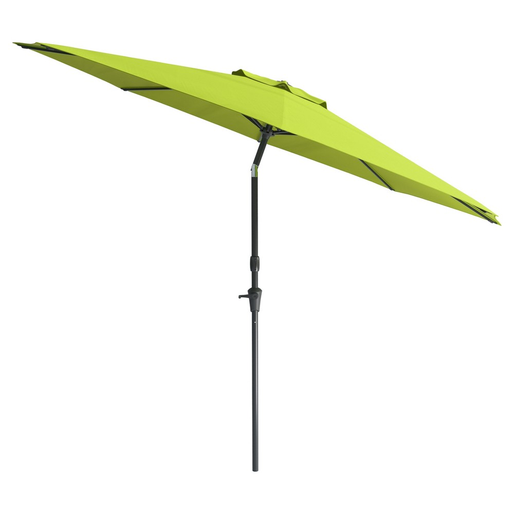 Photos - Parasol CorLiving 10' x 10' Wind Resistant Tilting Patio Umbrella Green - : UV & Weather-Resistant, Crank Lift, Aluminum Frame Lime 