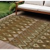 Brown Beige And Artichoke Green Southwestern Washable Indoor Outdoor Area Rug - 2 of 4