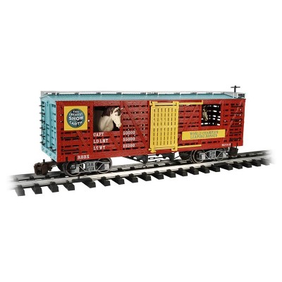 Bachmann Trains 92719 Ringling Bros. & Barnum & Bailey Animated Horse Car Large G Scale Model Train with Metal Wheels and Vintage Graphics