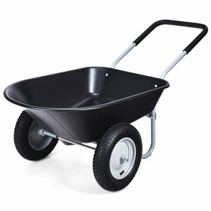 Costway 2 Tire Wheelbarrow Cart Heavy-duty Dolly Utility Cart Black - 1 of 4
