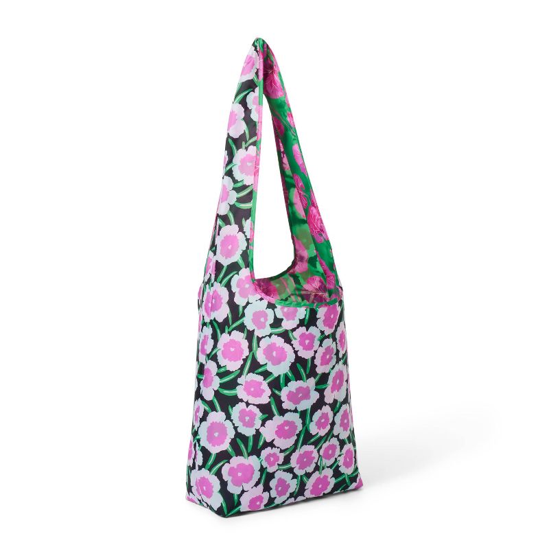 Poppy/Geranium Leaf Pink/Green Reversible Reusable Bag - DVF for Target, 2 of 7