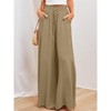 Coolmee Flowy Wide Leg Palazzo Pants for Women Dressy Casual Elastic Waist Lounge Long Trousers with Pocket - 2 of 4