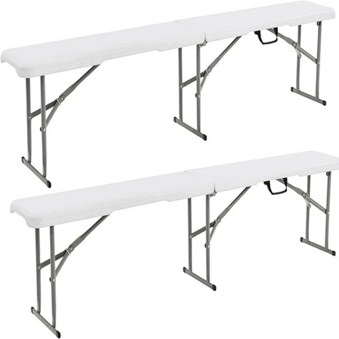 Costway 2PCS 6 FT Portable Folding Bench Outdoor Picnic Bench 550 lbs Limited for Dining - image 1 of 4