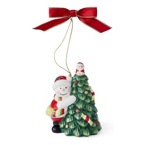 Spode Christmas Tree Snowman Tree Hugger Ornament - 1 of 4