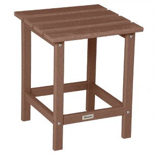 Outsunny Patio Side Table, 18" Square Outdoor End Table, HDPE Plastic Tea Table for Adirondack Chair, Backyard or Lawn - 1 of 4