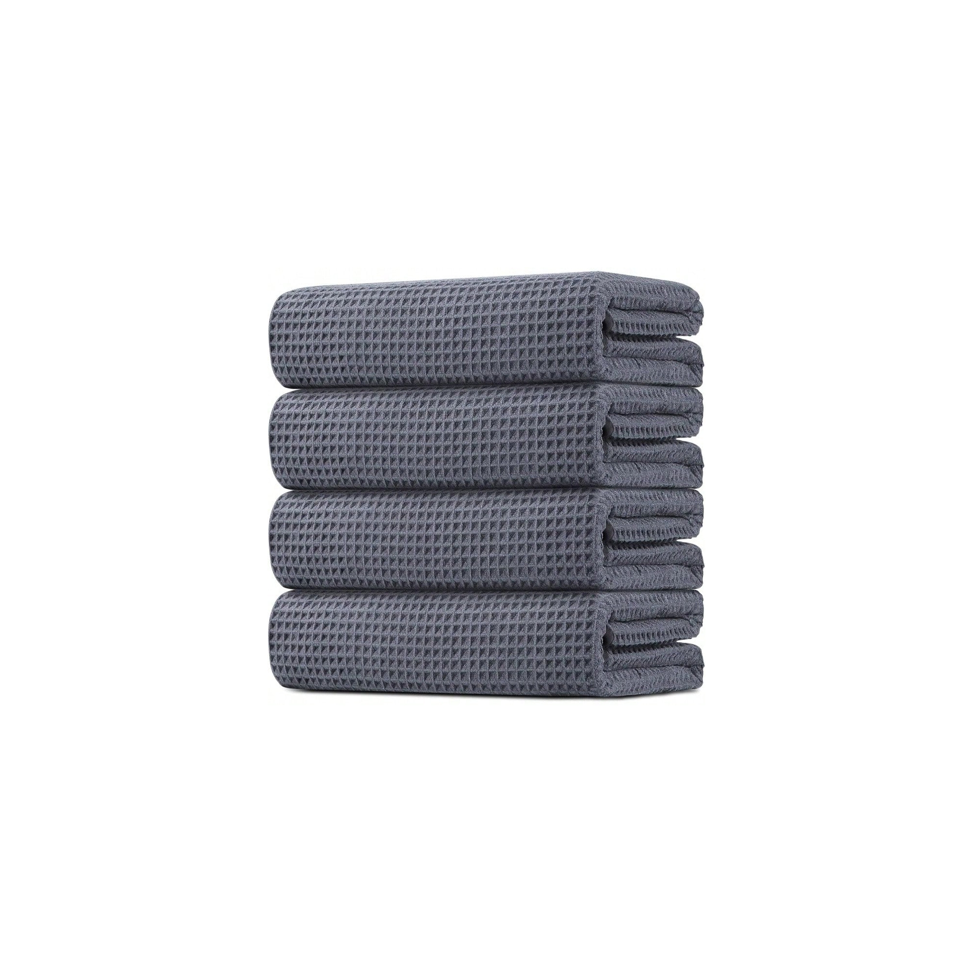 Bath Towels Set 4 Pack, Ultra Soft, Lightweight, Highly Absorbent, 27x54 Inch, Grey Grey Standard