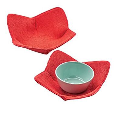 Red Polyester Microwave Bowl Huggers - Set of 2