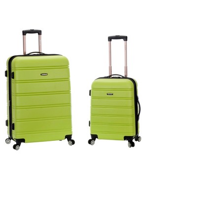 rockland melbourne 2pc abs spinner luggage set