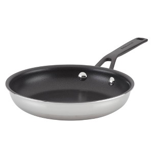 KitchenAid 5-Ply Clad Stainless Steel 8.25" Nonstick Frying Pan: Induction Safe, Dishwasher & Oven Safe, Riveted Handle - 1 of 4