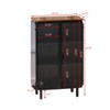 3-tier Storage Cabinet with 2 Glass Doors Modern Freestanding Storage Cabinet for Entryway Living Room Home Office Dining Room - 3 of 4