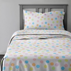 Kids 4 Piece Bed Sheet Set - Cute & Cozy Wrinkle-Resistant with Vibrant Designs - CGK Linens. - 1 of 4