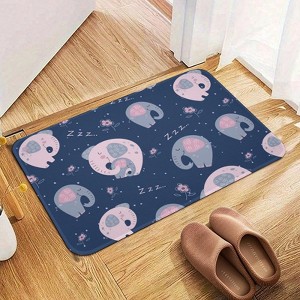 Cute Elephant Baby Bathroom Rugs Winter Bath Mat Absorbent Non Slip Bathroom Mat Christmas Soft Floor Carpet 16x20 Inches - 1 of 1