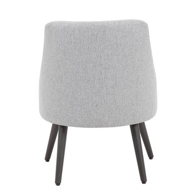 Boyle Heritage Gray Poly-Linen Weave Guest Chair with Metal Legs