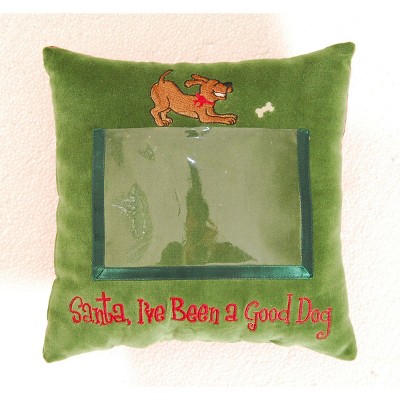 C&F Home 10" x 10" Santa/Good Dog Velvet Picture Pillow